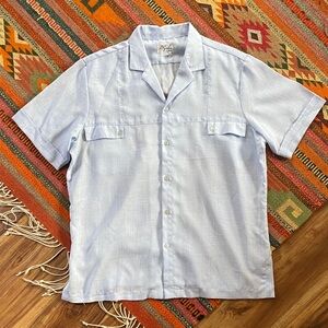 70s D’Gala Florida Baby Blue Men's Button Up Shirt
